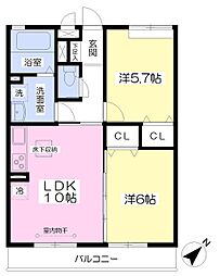 シェ・ノートフナトゲート 2LDKの間取図画像