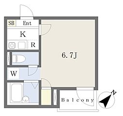 横浜市磯子区中原2丁目アパート 1Kの間取図画像