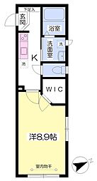 カリーノハイム 1Kの間取図画像