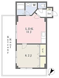 イーストアベニュー丸山台1st 1LDKの間取図画像