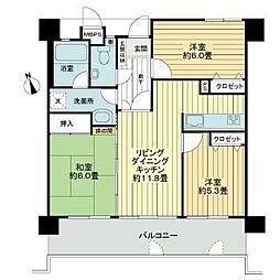 ライオンズマンション具志 5階3LDKの間取り