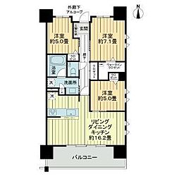 沖縄都市モノレール 古島駅 3.9kmの賃貸マンション 15階3LDKの間取り