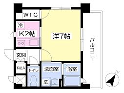 ドルチェヴィータ 1Kの間取図画像