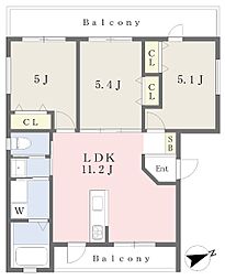 中頭郡中城村字南上原マンション 3LDKの間取図画像