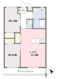 MaisondeLacue 2LDKの間取図画像