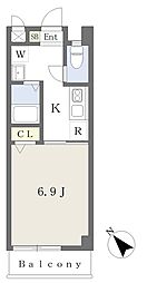 メゾンラピュタ 1Kの間取図画像