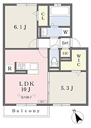 ルーフガーデン 2LDKの間取図画像