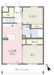 ビューテラス 2LDKの間取図画像