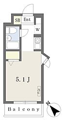 モナークマンション溝の口3 ワンルームの間取図画像