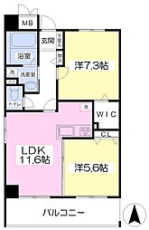 アローム・N 2LDKの間取図画像