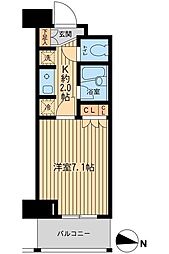 東京メトロ東西線 東陽町駅 徒歩11分の賃貸マンション 10階1Kの間取り