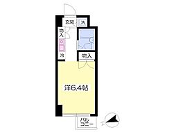 セントラルハイム清澄 6階ワンルームの間取り