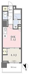 プレジリア銀座EAST 1DKの間取図画像
