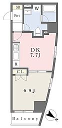 フォレシティ小伝馬町 1DKの間取図画像
