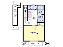 TheParkMaison大島 1Kの間取図画像