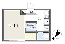 西武新宿線 小平駅 徒歩6分の賃貸アパート 3階1Kの間取り
