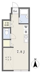 ルピナス 1階ワンルームの間取り