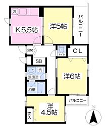 カーサベルデ 3Kの間取図画像