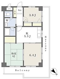 プレステージパレス 3Kの間取図画像
