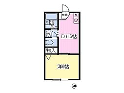 ハイツストリーム1 1DKの間取図画像