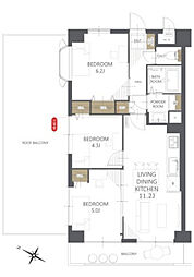 ライオンズマンション久米川第2二番館 3LDKの間取図画像