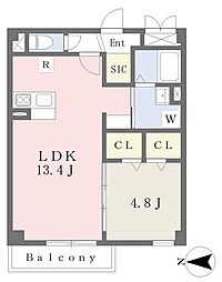 ＡＲＣＥＮＣＩＥＬ　ＣＯＵＲＴ橿原神宮前 1階1LDKの間取り