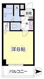 JR大阪環状線 森ノ宮駅 徒歩3分の賃貸マンション 5階1Kの間取り