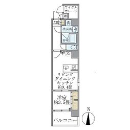 Ｄ’ｓ　ＶＡＲＩＥ三ノ輪レジデンス 7階1LDKの間取り