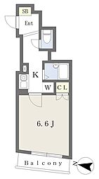 ステージファースト大塚 5階1Kの間取り