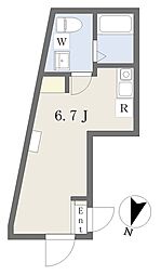 東武伊勢崎線 五反野駅 徒歩8分の賃貸マンション 3階ワンルームの間取り