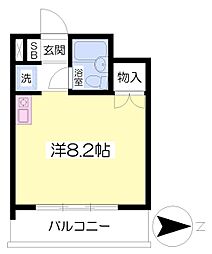 JR総武線 両国駅 徒歩2分の賃貸マンション 3階ワンルームの間取り