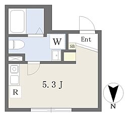 東武伊勢崎線 西新井駅 徒歩10分の賃貸マンション 1階ワンルームの間取り