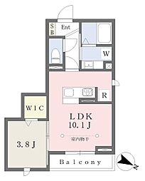 京王井の頭線 三鷹台駅 徒歩5分の賃貸マンション 2階1LDKの間取り