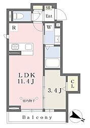 京王井の頭線 三鷹台駅 徒歩5分の賃貸マンション 3階1LDKの間取り