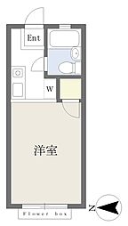 JR中央線 荻窪駅 徒歩4分の賃貸アパート 2階ワンルームの間取り