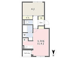 JR常磐線 綾瀬駅 徒歩9分の賃貸マンション 1階1LDKの間取り