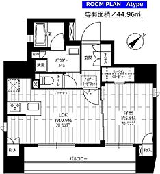 ステージファースト蔵前アジールコート 6階1LDKの間取り