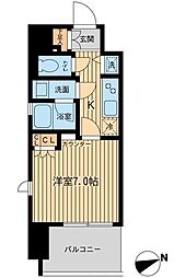 エルシア五反田 0704 7階1Kの間取り