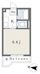 JR常磐線 綾瀬駅 徒歩7分の賃貸マンション 2階1Kの間取り