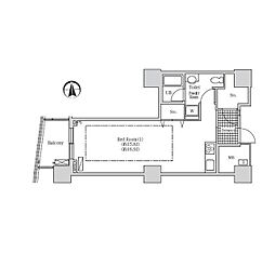 アクティ汐留 1218 12階1Kの間取り