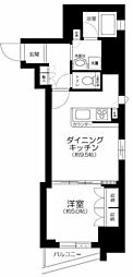 フェルクルール上野駅前 1DKの間取図画像