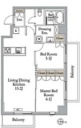メトロステージ亀有 2LDKの間取図画像