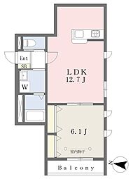 ティー・ケー・メナー 1LDKの間取図画像