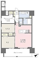 アルファレジデンシア南千住 2SLDKの間取図画像