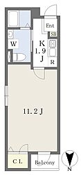 リブレスト南千住 1Kの間取図画像