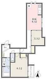 レミニス 2DKの間取図画像