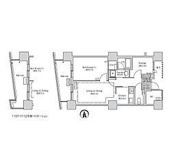 アクティ汐留 1LDKの間取図画像