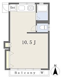 エトアール第二 ワンルームの間取図画像