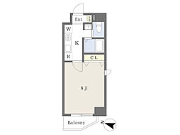 サンヒルズ新瑞橋 5階1Kの間取り