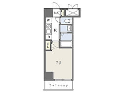 ハピネス美美 305 3階1Kの間取り